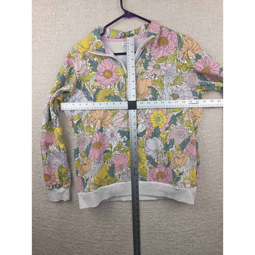 Vera Bradley Floral Print Quarter-Zip Pullover Sweatshirt Size L/G - Picture 6 of 9